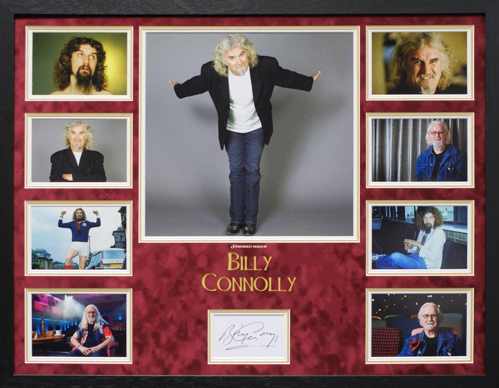Billy Connolly Tribute signed white card - Memorabilia Framers Shop